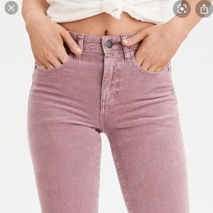 American Eagle outfitters Hi-Rise Jegging Cords Mauve Pink Size 8 Long